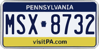 PA license plate MSX8732