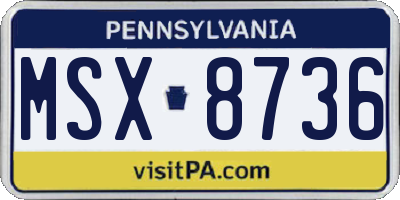 PA license plate MSX8736