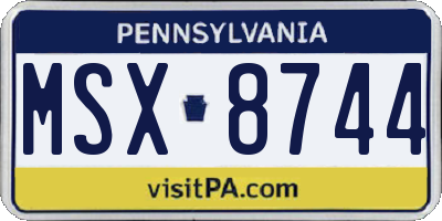PA license plate MSX8744
