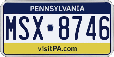 PA license plate MSX8746