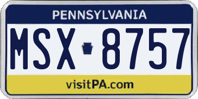 PA license plate MSX8757