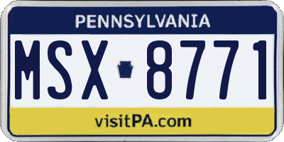 PA license plate MSX8771