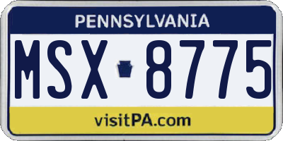 PA license plate MSX8775