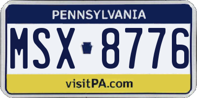 PA license plate MSX8776