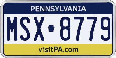 PA license plate MSX8779