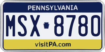PA license plate MSX8780