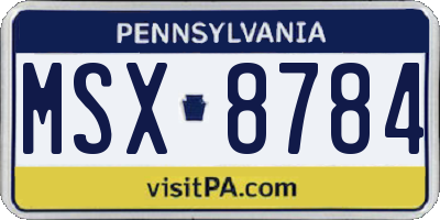 PA license plate MSX8784