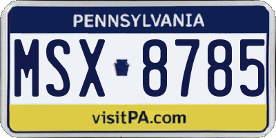 PA license plate MSX8785