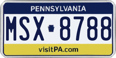 PA license plate MSX8788