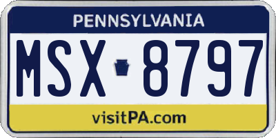 PA license plate MSX8797
