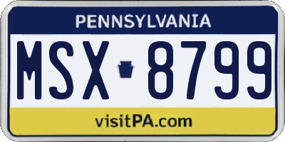 PA license plate MSX8799