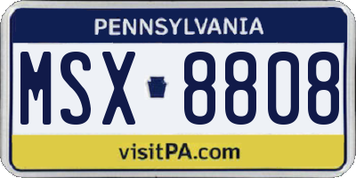 PA license plate MSX8808
