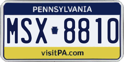 PA license plate MSX8810