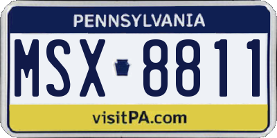 PA license plate MSX8811