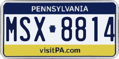 PA license plate MSX8814