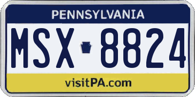 PA license plate MSX8824