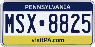 PA license plate MSX8825