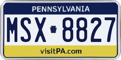 PA license plate MSX8827
