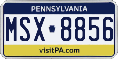 PA license plate MSX8856