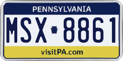 PA license plate MSX8861