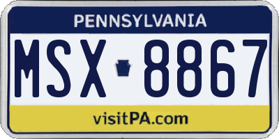 PA license plate MSX8867