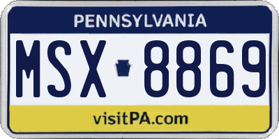 PA license plate MSX8869