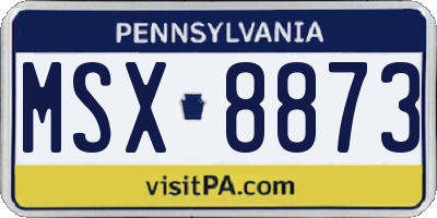 PA license plate MSX8873