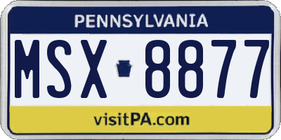 PA license plate MSX8877