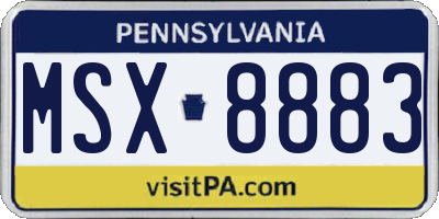 PA license plate MSX8883