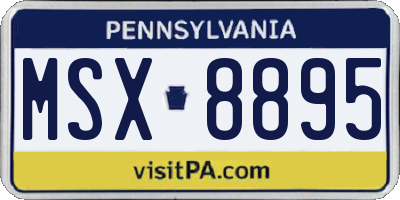 PA license plate MSX8895