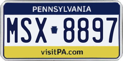 PA license plate MSX8897