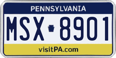 PA license plate MSX8901