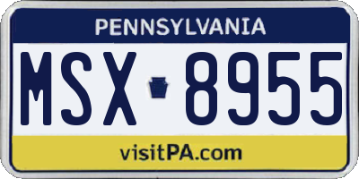 PA license plate MSX8955