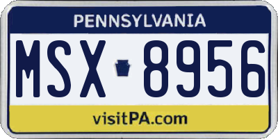 PA license plate MSX8956