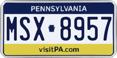 PA license plate MSX8957