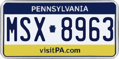 PA license plate MSX8963