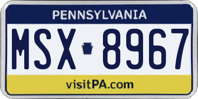 PA license plate MSX8967