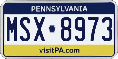PA license plate MSX8973