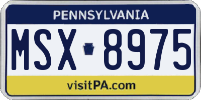 PA license plate MSX8975