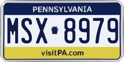 PA license plate MSX8979