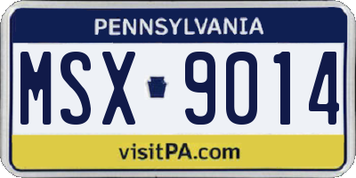PA license plate MSX9014