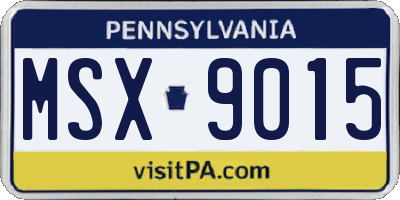 PA license plate MSX9015
