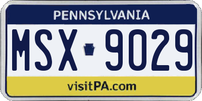 PA license plate MSX9029