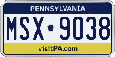 PA license plate MSX9038