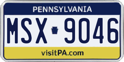 PA license plate MSX9046