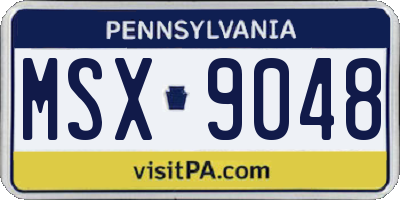 PA license plate MSX9048