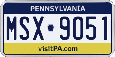 PA license plate MSX9051