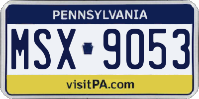 PA license plate MSX9053