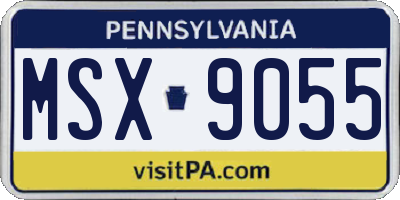 PA license plate MSX9055