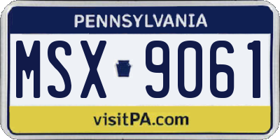 PA license plate MSX9061